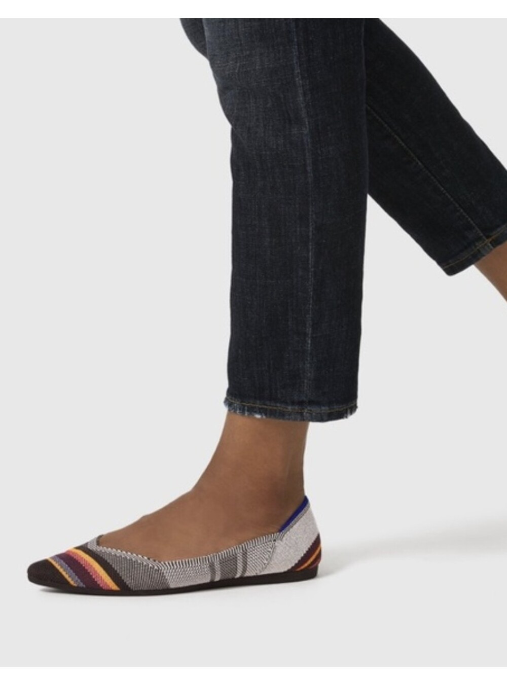 Rothy's The Point Inverse Stripe Washable Flats Size 9.5 Multi-Color Rare EUC - Picture 3 of 9